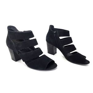 🌹Paul Green Black Strappy Nubuck Open Toe Heels🌹
